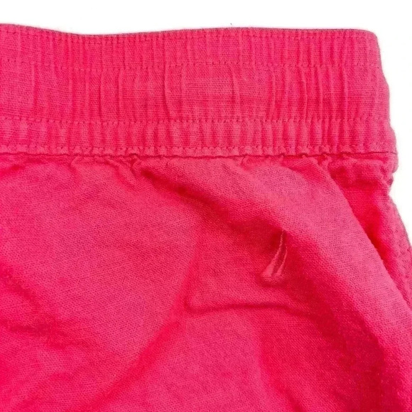 Nautica Bright Pink Linen-Blend Drawstring Soft Board Shorts Size L - Picture 8 of 15